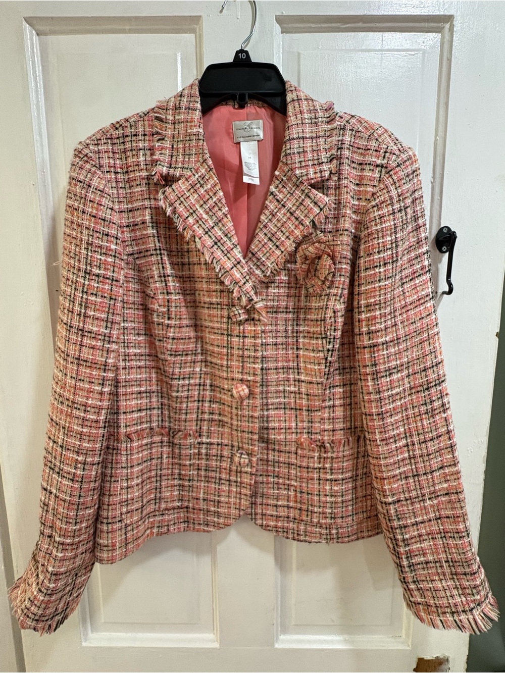 Emma James Pink Multi-Color Tweed Blazer